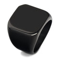 Men's Square Signet Ring Stainless Steel Engraved Jewelry Customizable
