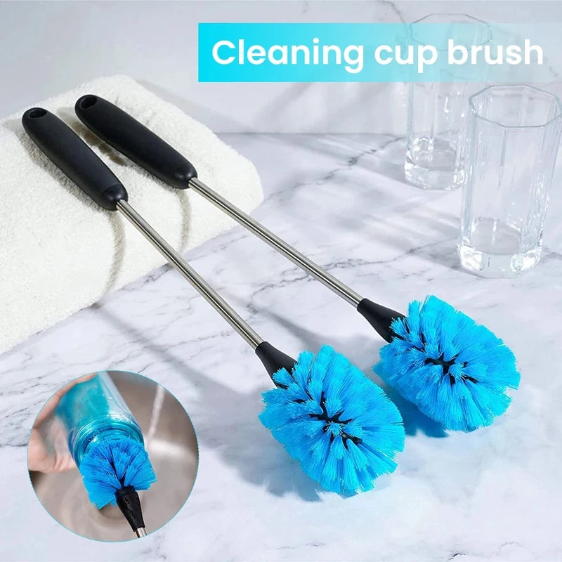 3-in-1 Stainless Steel Water Bottle Cleaning Brush Set Long Handle Kitchen Scrubbing Tools