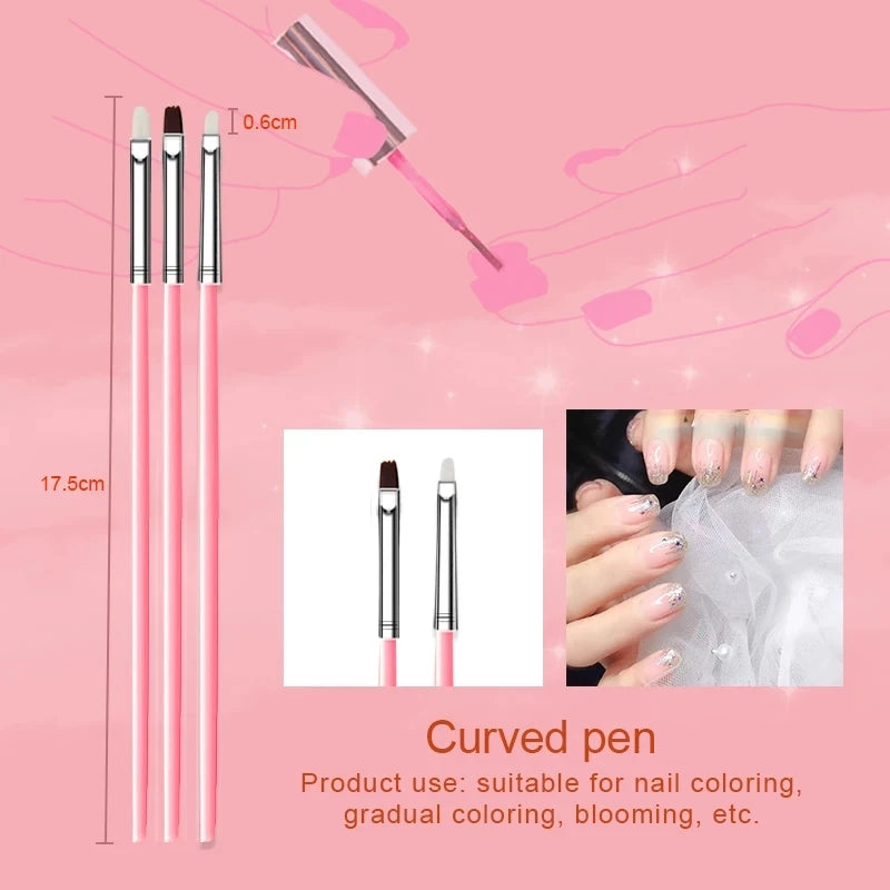 15Pcs Nail Art Liner Brush Set for UV Gel, French, Flower, Painting, Drawing