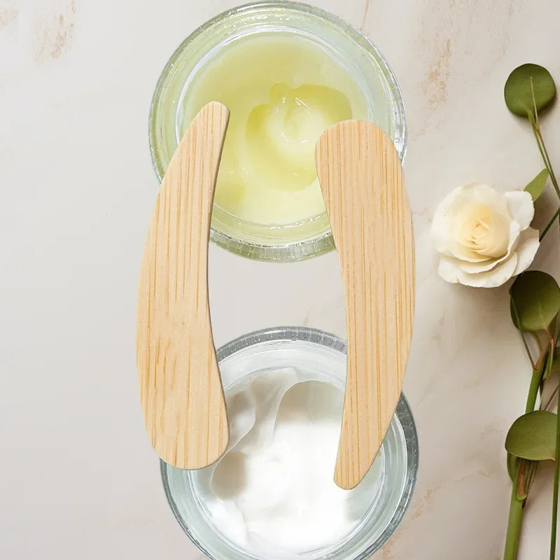 Mini Bamboo Mask Spatulas 50 Pcs Eco-Friendly Cosmetic Application Spoons