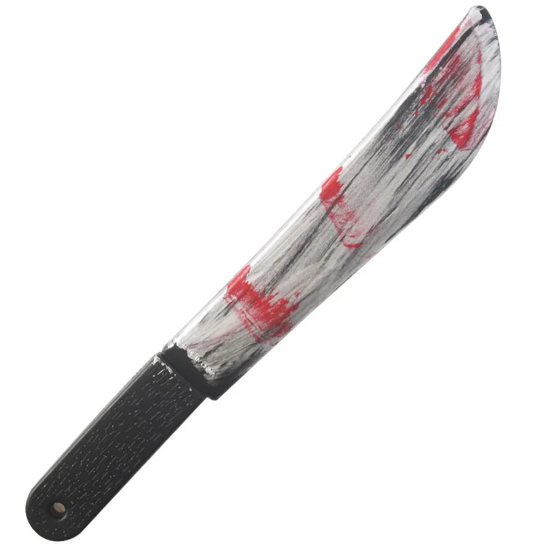 Halloween Bloody Toy Knife Prop for DIY Party Decorations Curved Plastic Knife