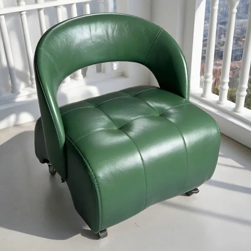 Swivel Wheel Stool with Backrest Multi-Use Sofa Bench for Home Living Room