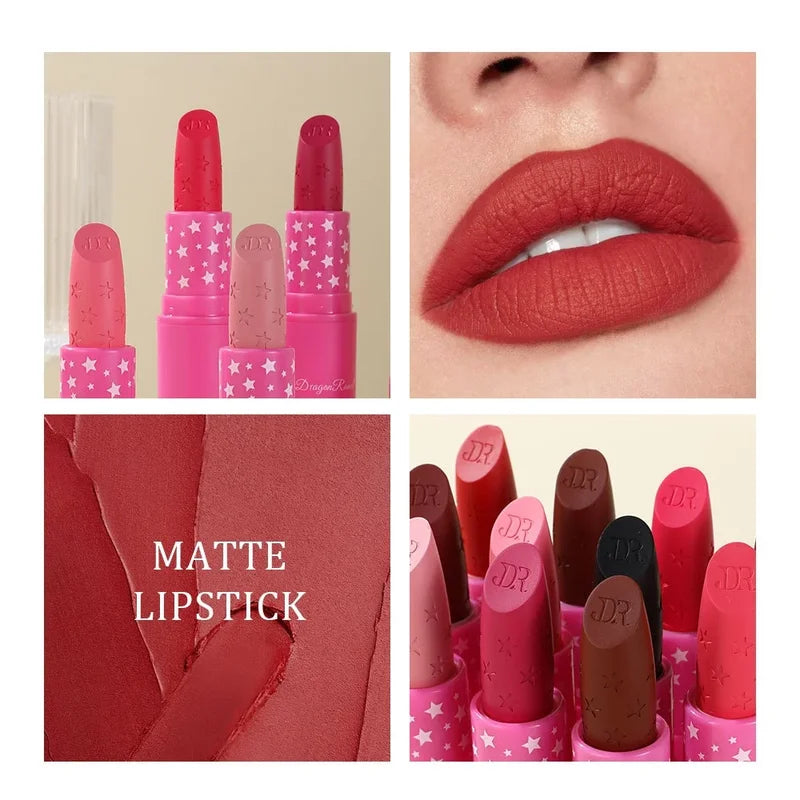 3-Piece Matte Lipstick Set Waterproof Long-Lasting High Pigment Lip Makeup