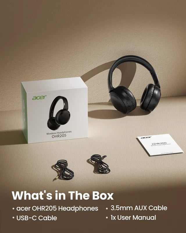 Wireless Over-Ear Bluetooth Headphones with 40mm Drivers, Foldable Design, Multi-Device Pairing