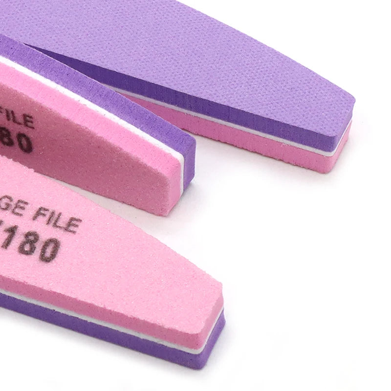 Pink & Purple Double-Sided Nail Buffer Files 100/180 Grit - 2 Pack