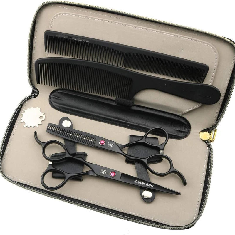 6-Inch Left Hand Hair Scissors with Japanese 440C Steel Thinning & Cutting Blades