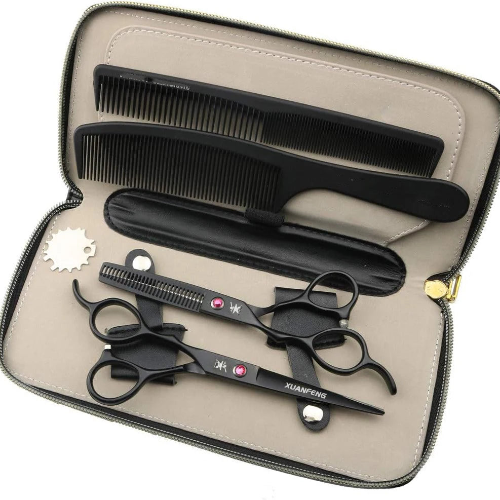 6-Inch Left Hand Hair Scissors with Japanese 440C Steel Thinning & Cutting Blades