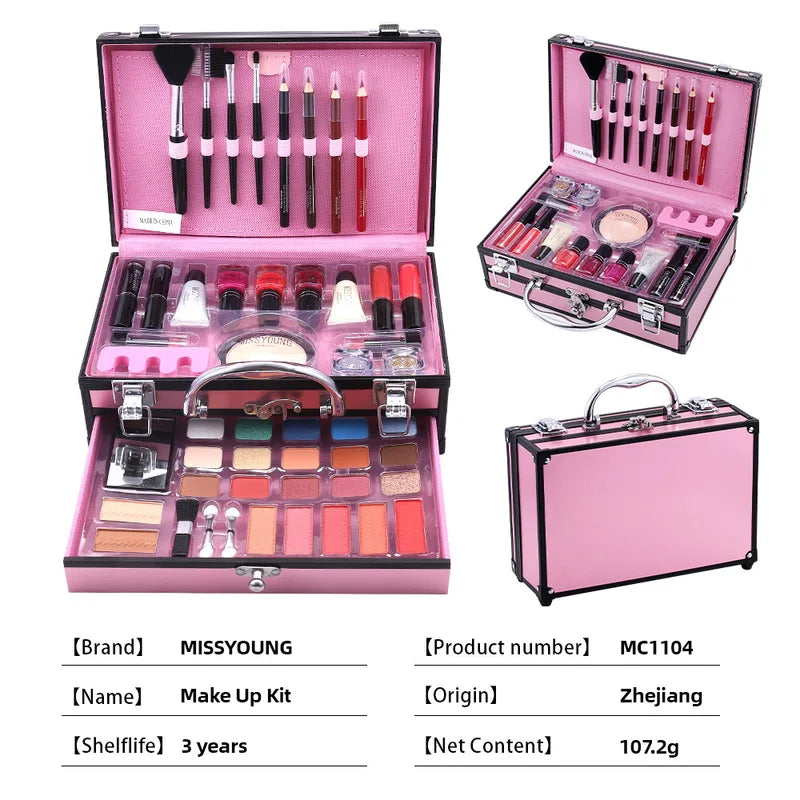 Multifunctional Makeup Kit - All-in-One Face Eyeshadow Lipstick Blush Cosmetics