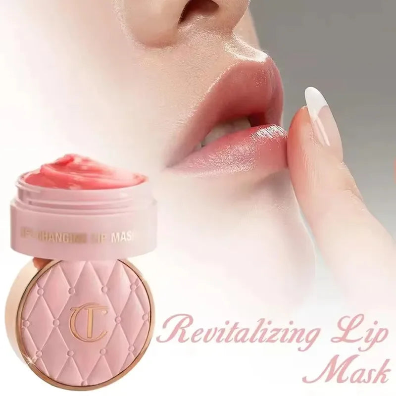 Lip Mask with Pink Tones & Strawberry Flavor – Hydrating, Wrinkle-Reducing Ice Cream Texture