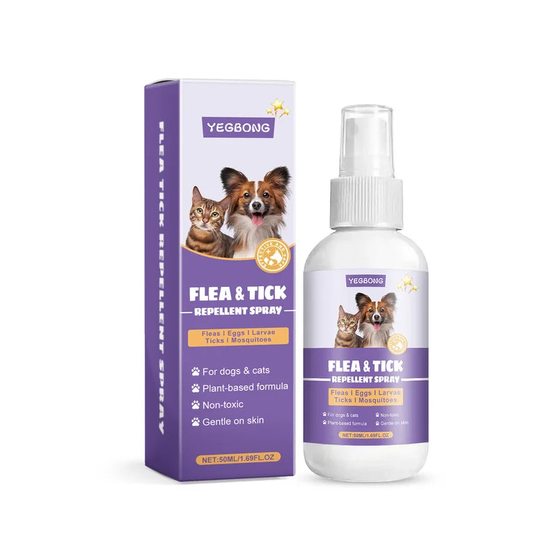 Pet Flea & Tick Repellent Spray Natural Ingredients 50ml - Relieves Skin Itching