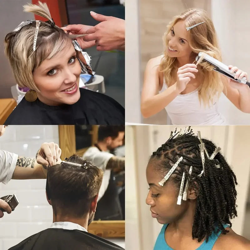 Metal Hair Sectioning Clips Hairdressing Clamps for Styling and Haircut - Multiple Sizes