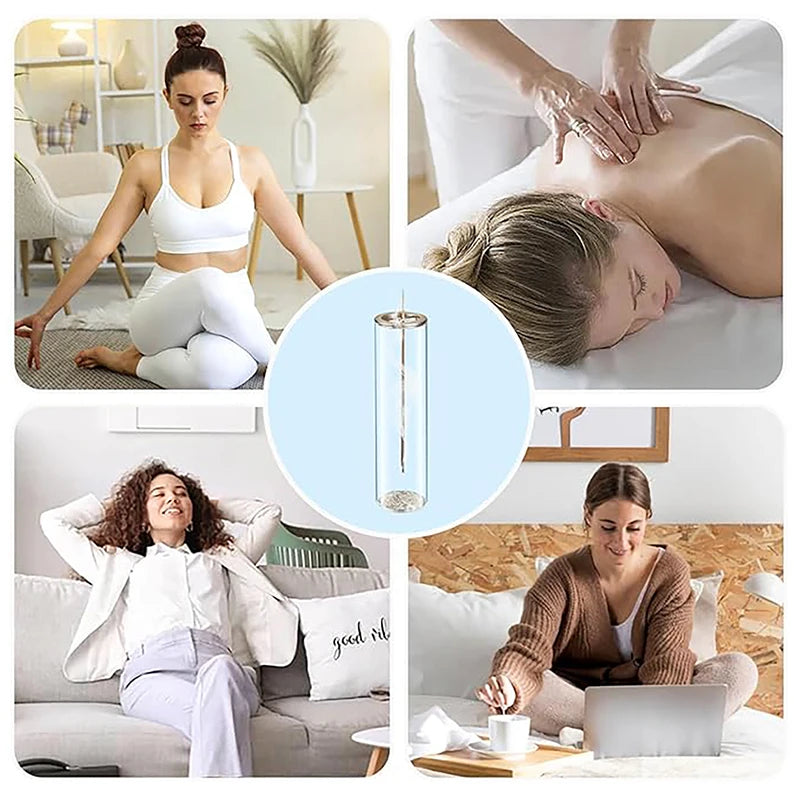 Modern Glass Incense Burner with Ash Catcher - Anti-Ash Flying Holder for Meditation & Home Decor