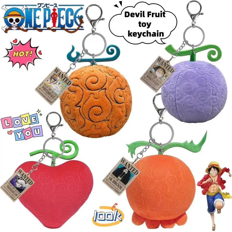 Anime Luffy Devil Fruit Keychain Cartoon Backpack Pendant Creative Toy Accessories