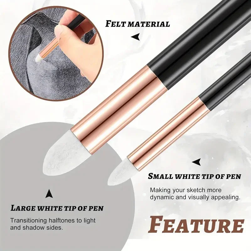 Cotton Blending Sponge Brush Set - Reusable Art Blenders for Detail & Shadow