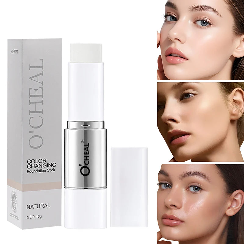 Temperature Changing Foundation Stick for Flawless Matte Face Makeup - Waterproof & Long-Lasting