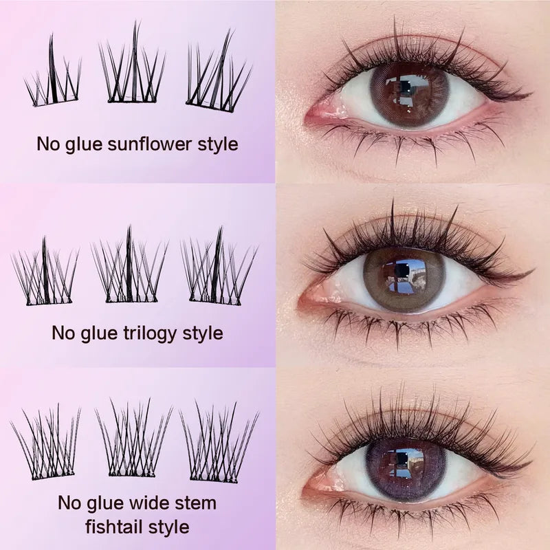 Large Capacity Self-Adhesive False Eyelashes - 10 Rows, 10-12MM C-Curl Natural Look