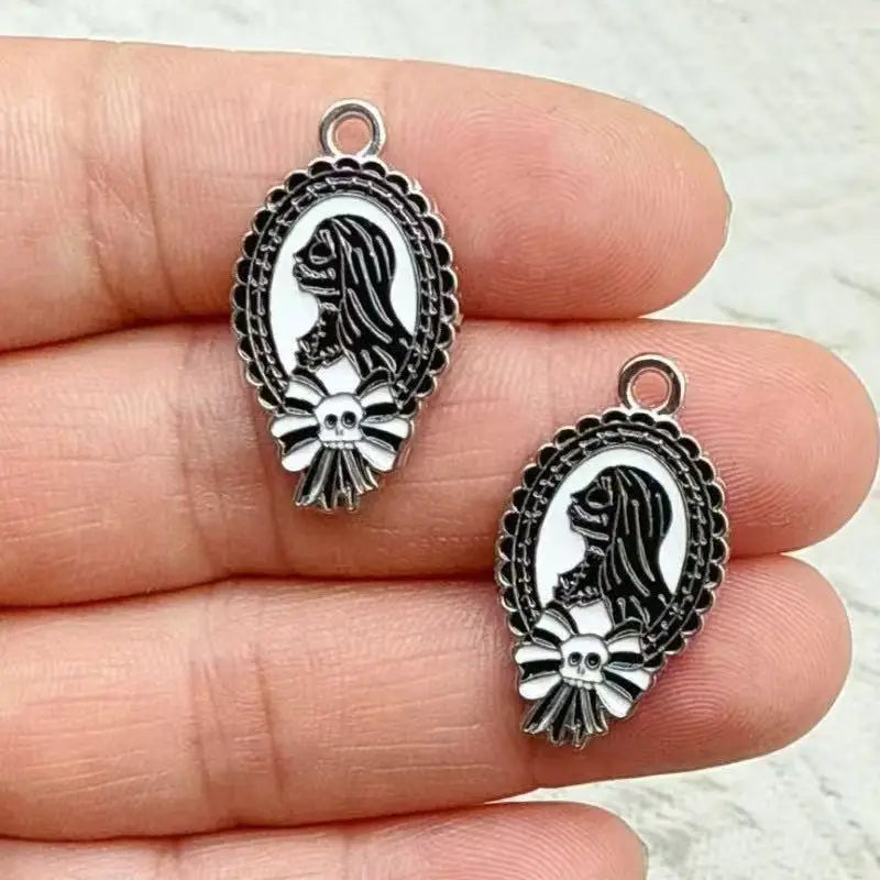 10pcs Halloween Ghost Enamel Charms for DIY Jewelry Making Accessories