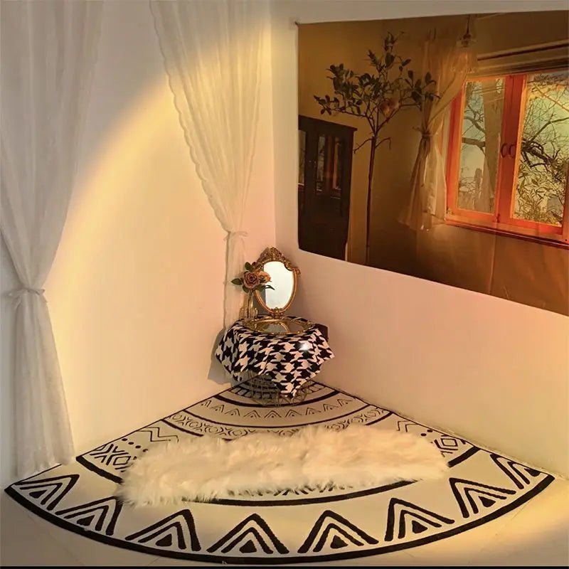 Nordic Fan-Shaped Corner Carpet - Washable Irregular Triangular Floor Mat