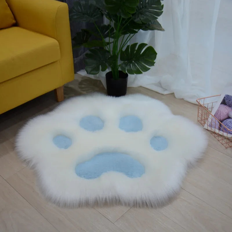 Cat Paw Pattern Plush Carpet for Living Room Soft Rug Home Decor
