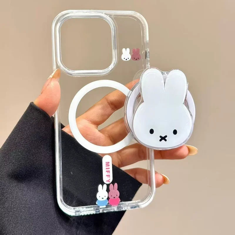 Kawaii Rabbit Magnetic Phone Stand Cartoon Airbag Desktop Holder Gift
