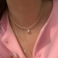 Irregular Stone Choker Necklace for Women Tassel Heart Pendant Jewelry Gift