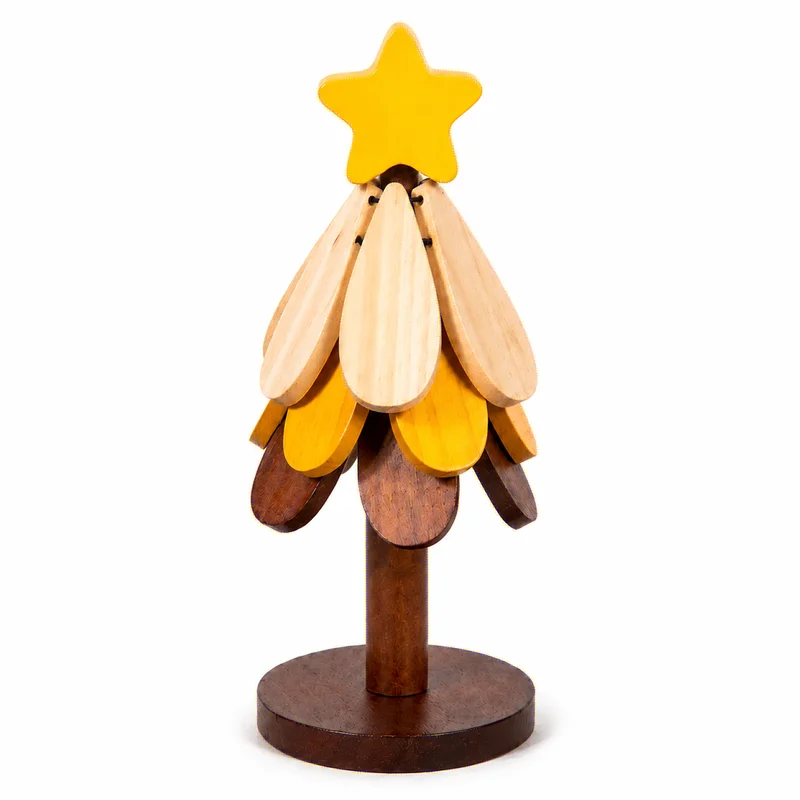Tree-Shaped Heat Resistant Trivet for Hot Pots, Foldable Wooden Table Protector