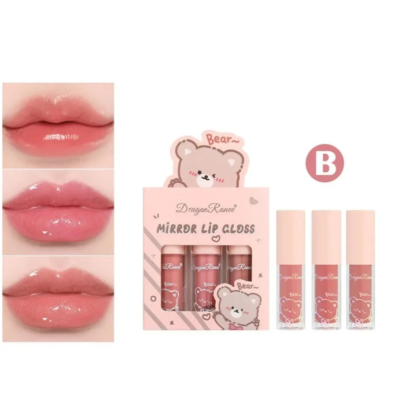 Hydrating Lip Gloss Set - 3PCS Pearl Lip Glaze Moisturizing Lipstick