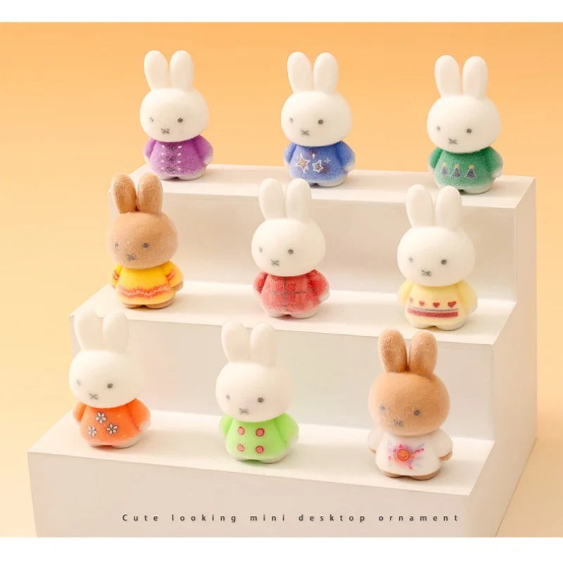 Cute Flocked Rabbit Blind Box Toy Keychain - Trendy Desktop Gift
