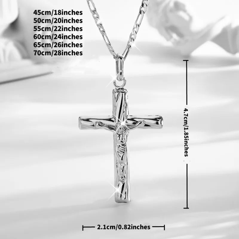 Religious Cross Pendant Necklace for Men Women Sacred Jewelry Gift