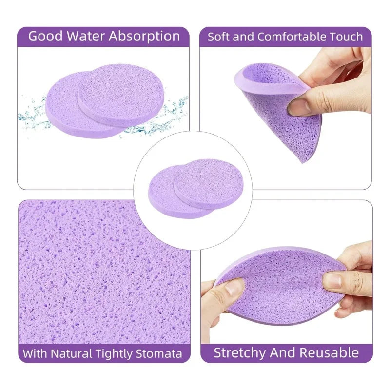Face Wash Puff with Storage Box - Facial Cleansing Sponge for Makeup Removal