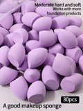 30pcs Makeup Sponge Blending Egg Set - Multicolor, Latex-Free, Suitable for Liquid, Cream & Powder