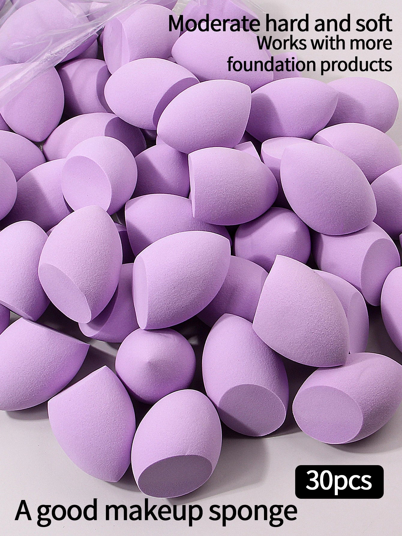 30pcs Makeup Sponge Blending Egg Set - Multicolor, Latex-Free, Suitable for Liquid, Cream & Powder