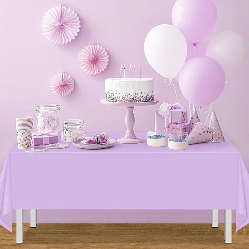 Solid Color Plastic Tablecloth 137x183cm Rectangle Party & Wedding Cover