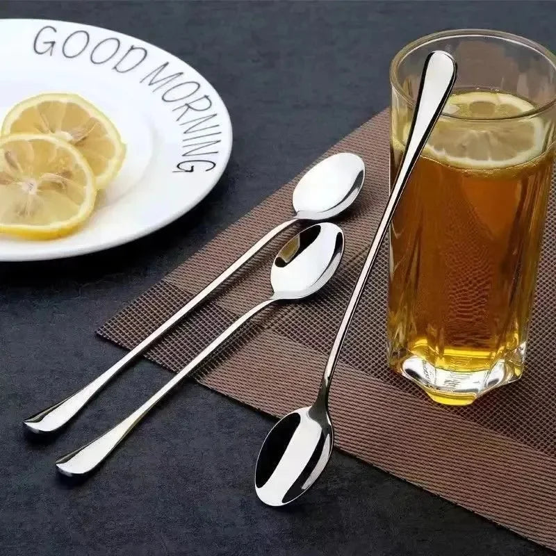6Pcs Long Handle Stainless Steel Ice Tea Spoons - Dishwasher Safe