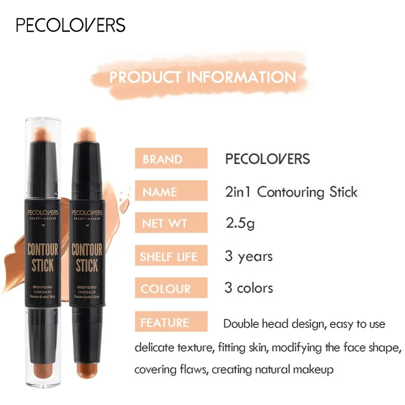 Double-Ended Facial Makeup Concealer Stick Lightweight Cosmetic Tool