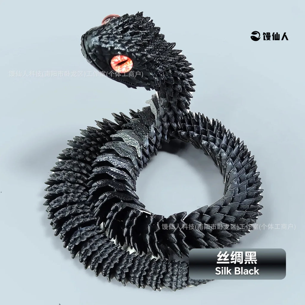Luminous Snake Action Figure with Movable Joints - 30/60/80cm Home Decor Gift