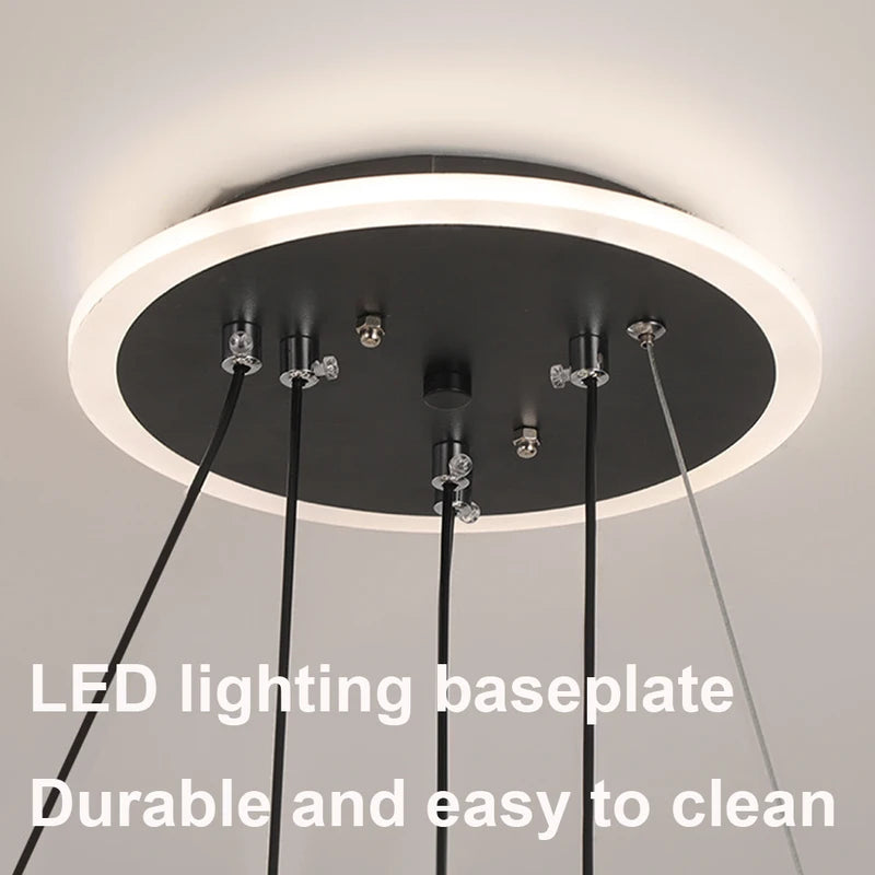 LED Pendant Light with Crystal Shade & Adjustable Colors - Modern Ceiling Fixture