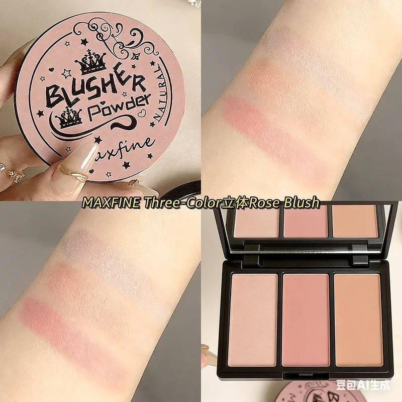 Contouring Blush Palette with Highlighter - 3 Color Face Makeup Kit