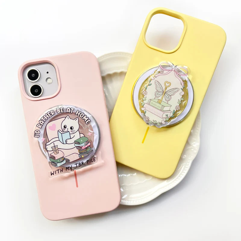 Magnetic Acrylic Phone Grip for E-Book Readers Book Lover Gift Multi-Color