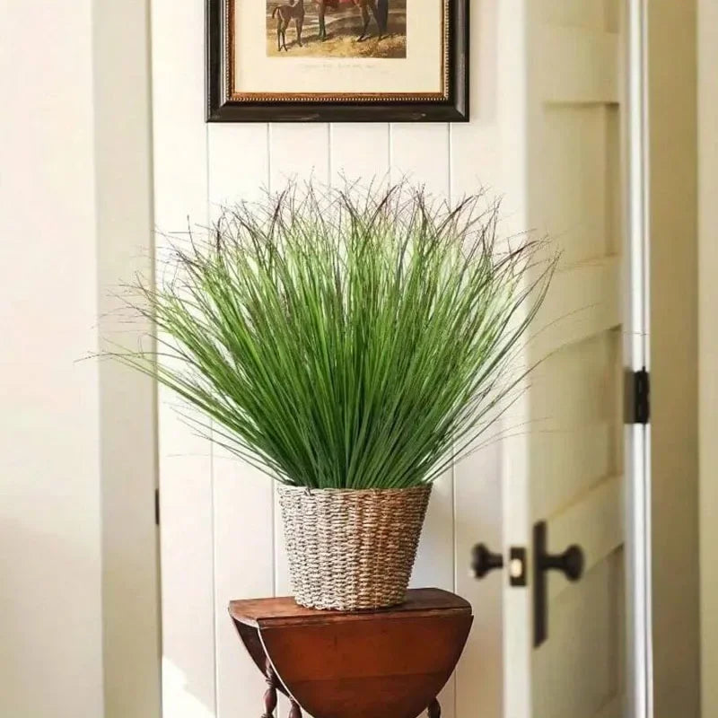 Artificial Onion Grass Fake Greenery for DIY Wedding & Garden Decor - Potted Indoor & Outdoor Plant Set