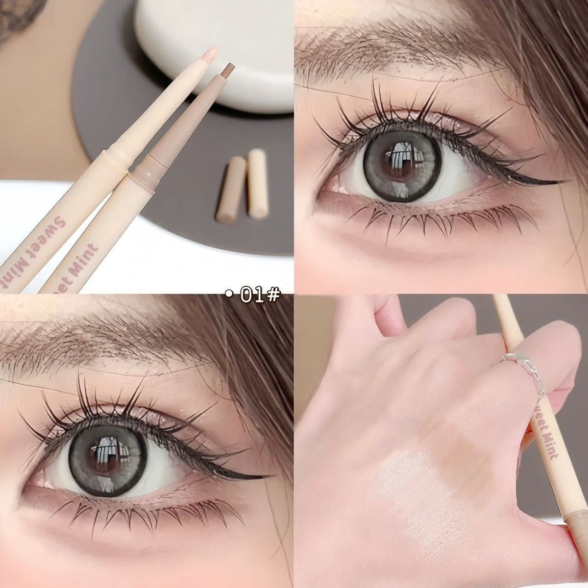Double Head Eyeliner Pen Waterproof Natural Makeup 2-in-1 Brightening & Bronzers