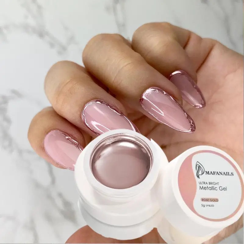 Metallic Nail Polish Set - 3D Chrome Mirror Finish for Manicure & French Art