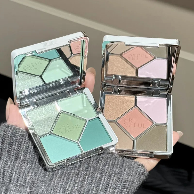 Colorful Eyeshadow Palette with Shimmer & Pearly Finish - Multiple Colors