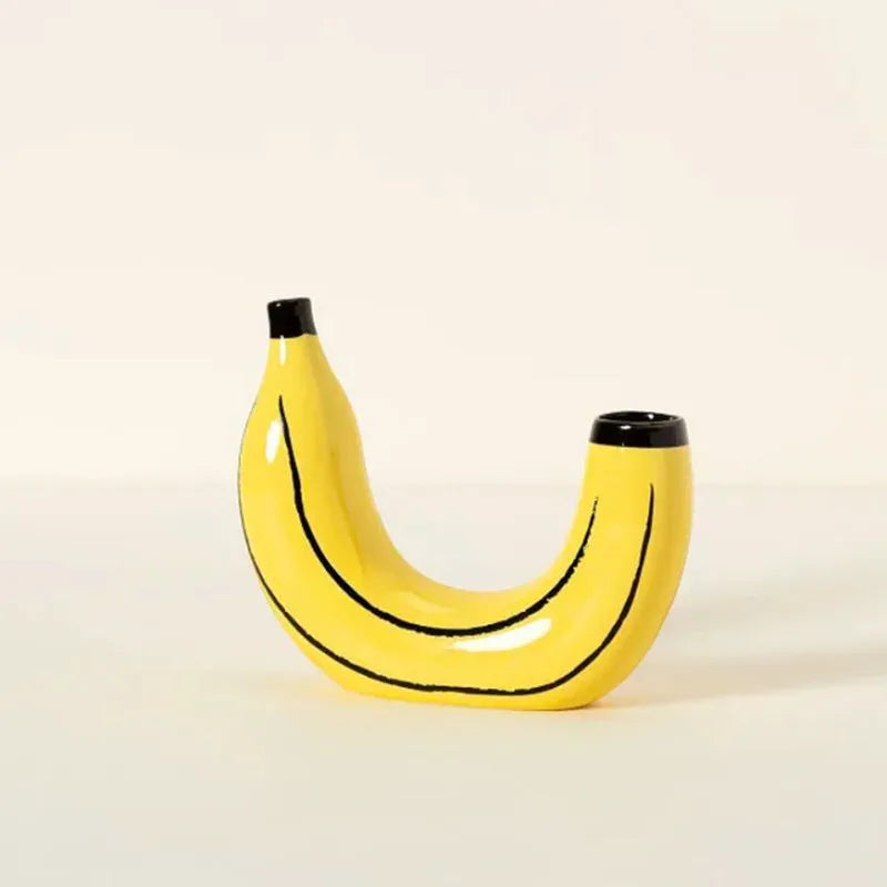 Resin Banana Vase for Flower Decoration - Creative Fruit Art Home Decor