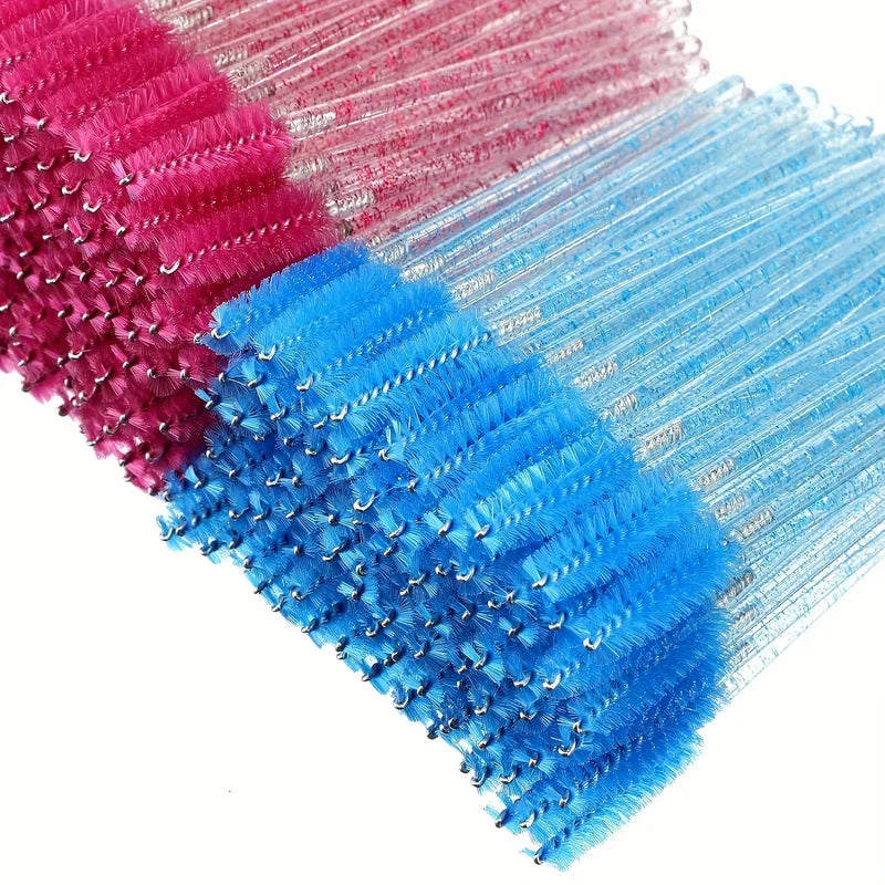 Disposable Lash & Brow Spoolie Wands with Nylon Bristles - 300PCS Assorted Colors