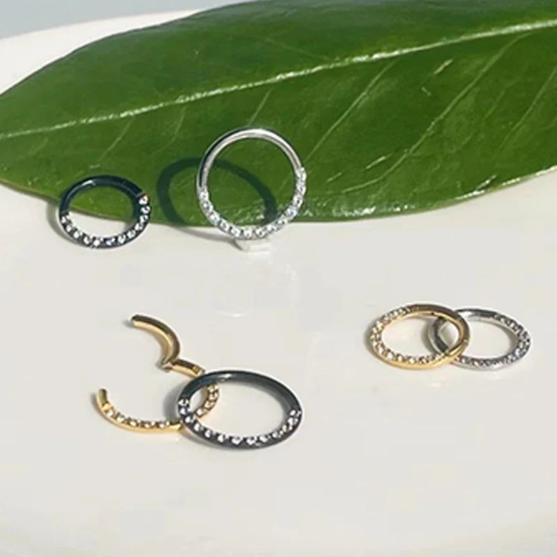 Titanium Body Piercing Nose Ring Septum Clicker Cartilage Earring Set