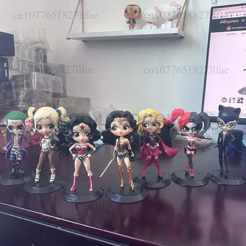 Action Figure Toys Set - Harley Quinn Joker Cat Wonder Woman Doll Gift for Children