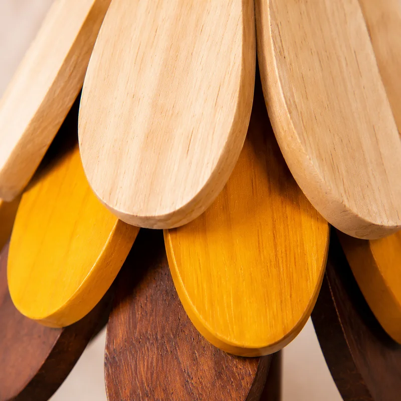 Tree-Shaped Heat Resistant Trivet for Hot Pots, Foldable Wooden Table Protector