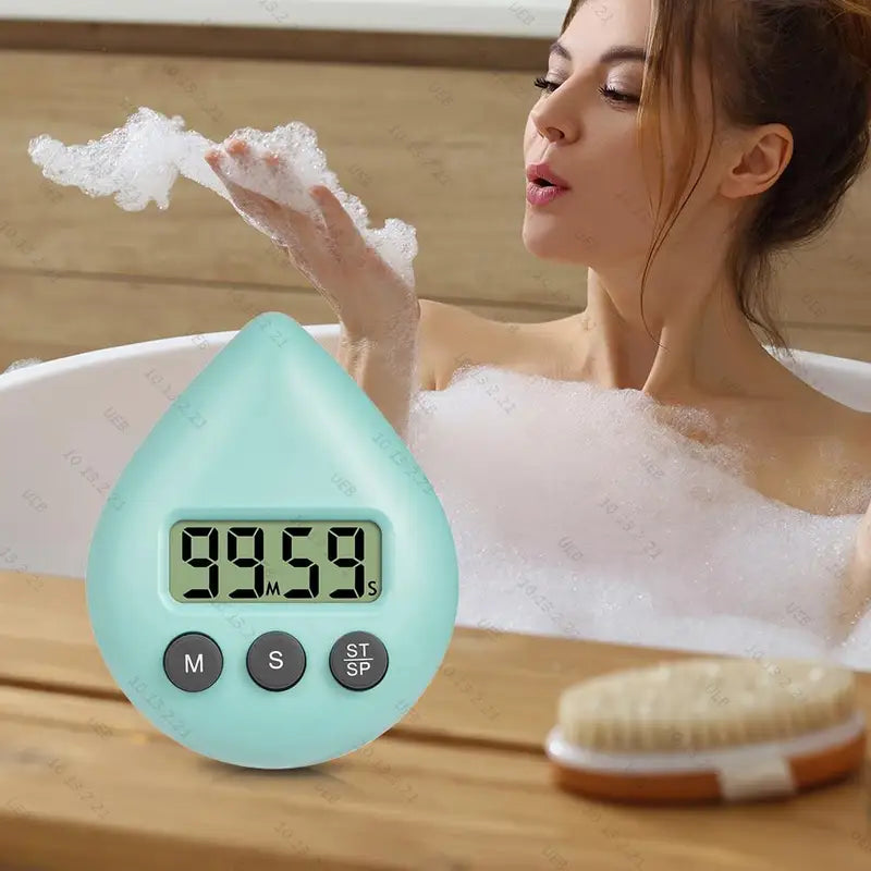 Waterproof Digital Shower Timer with Magnetic Mount - Kitchen & Bathroom Countdown Clock