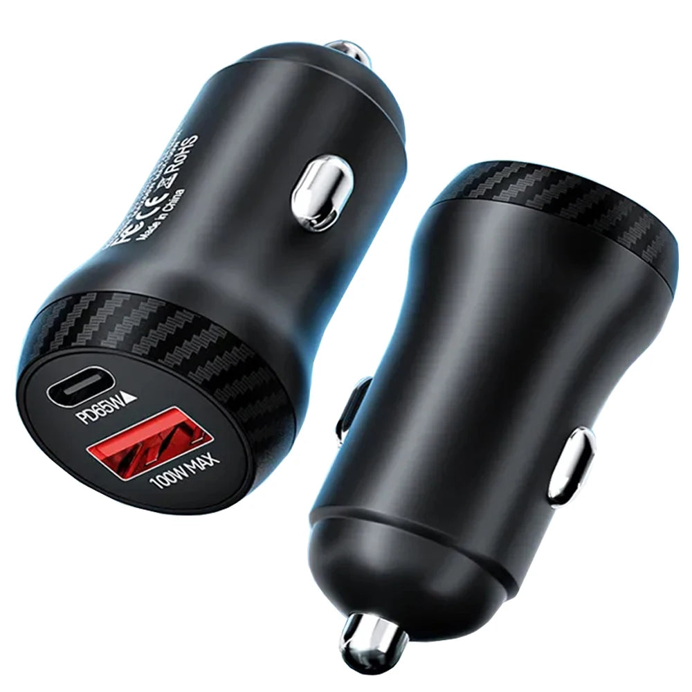 PD65W USB-C & USB-A Car Charger for iPhone Samsung Pixel 100W Max